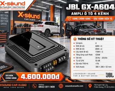 Độ Ampli JBL GX-A604 Cho Ô Tô – 4 Kênh Công Suất Mạnh, Dễ Phối Ghép