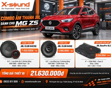 Độ Loa Ô Tô MG ZS JBL Chính Hãng – Combo 64CSQ + 64SQ + BassPro SL2