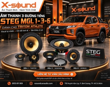 Mitsubishi Triton Athlete độ loa 3-way STEG MGL: cấu hình SQ cao cấp