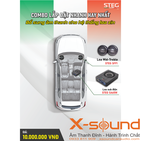 Combo Loa Sub Điện & Mid-Treble – Lắp Đặt Nhanh Cao Cấp