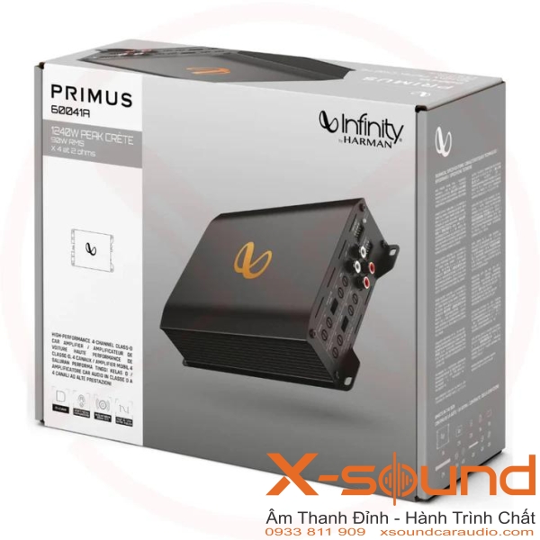 Amply lắp ô tô INFINITY Primus 60041A – 4 Kênh, Công Suất Mạnh, Âm Thanh Chuẩn